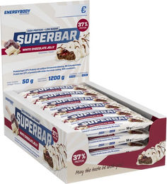 Energybody Systems Superbar Proteinriegel White Chocolate Jelly zuckerfrei 24x 50g – Bild 1 von 3