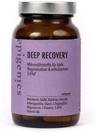 epigenics Deep Recovery Schlaf Gut Nährstoffkomplex mit Melatonin GABA L-Tryptophan Ashwagandha Baldrian und Vitamin B6 vegan Kapseln 60 Stück – Bild 1 von 4