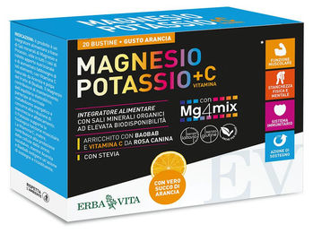 Erba Vita Magnesium Kalium Vitamin C Sticks Orangenaroma 20 Sachetbeutel à 3,8 g – Bild 1 von 1
