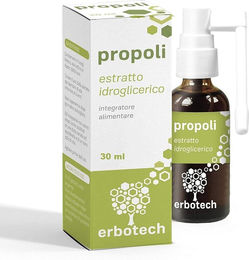 Erbotech Propolis Hydroglyceric Extract Alkoholfreies Spray, vegetarisch und ohne Zusatzstoffe, 30 ml – Bild 1 von 1