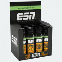 Produktbild von ESN Crank Shot Pre Workout Green Apple vegan zuckerfrei laktosefrei 12x 95ml Ampullen