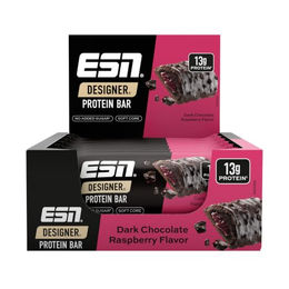 ESN Designer Bar Box Proteinriegel Dark Chocolate Raspberry zuckerfrei 12 x 45 g – Bild 1 von 4