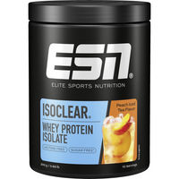 Produktbild von ESN ISOCLEAR Whey Isolat Pulver Peach Iced Tea zuckerfrei laktosefrei fettfrei 300 g