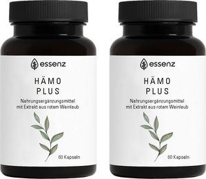 ESSENZ Hämo Plus Kapseln mit Rotem Weinlaub und Pflanzenextrakten – Bild 1 von 3