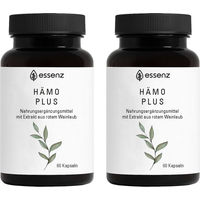 Produktbild von ESSENZ Hämo Plus Kapseln mit Rotem Weinlaub und Pflanzenextrakten