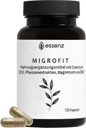 ESSENZ MigroFit Kapseln mit Magnesium Citrat, Vitamin B2 und Q10, 120 Kapseln – Bild 1 von 3