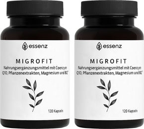 ESSENZ MigroFit Kapseln mit Magnesium Citrat, Vitamin B2 und Q10, 240 Kapseln – Bild 1 von 2