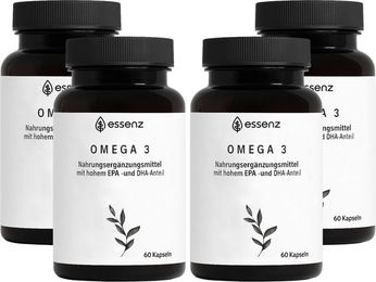 ESSENZ Omega 3 Kapseln mit hochkonzentriertem EPA und DHA aus Fischöl 240 Stück – Bild 1 von 4