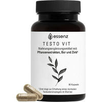 Produktbild von ESSENZ Testo Vit Kapseln für Männer mit Ashwagandha, Maca und Bockshornklee vegan glutenfrei laktosefrei