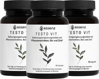 ESSENZ Testo Vit Kapseln für Männer mit Ashwagandha, Maca und Bockshornklee, vegan, glutenfrei und laktosefrei, 270 Kapseln – Bild 1 von 3