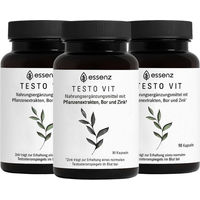 Produktbild von ESSENZ Testo Vit Kapseln für Männer mit Ashwagandha, Maca und Bockshornklee, vegan, glutenfrei und laktosefrei, 270 Kapseln