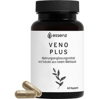 Produktbild von Essenz Veno Plus Kapseln mit rotem Weinlaub und Rutin