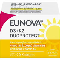 Produktbild von Eunova DuoProtect D3 + K2 4000 IE Kapseln 90 Stück vegetarisch ohne Zusatzstoffe