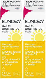 Eunova DuoProtect Vitamin D3 + K2 Tropfen 1000 IE / 50 µg vegetarisch glutenfrei laktosefrei – Bild 1 von 1