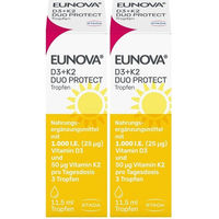 Produktbild von Eunova DuoProtect Vitamin D3 + K2 Tropfen 1000 IE / 50 µg vegetarisch glutenfrei laktosefrei