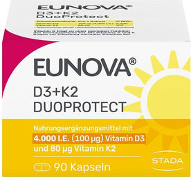 Eunova DuoProtect Vitamin D3 und K2 4000 IE und 80 µg Kapseln – Bild 1 von 1