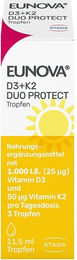 Eunova DuoProtect Vitamin D3 und K2 Tropfen vegan 1000 IE und 50 µg – Bild 1 von 1