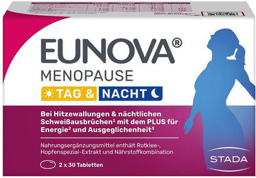 Eunova Menopause Tag & Nacht Tabletten vegan laktosefrei glutenfrei 60 Stück – Bild 1 von 2
