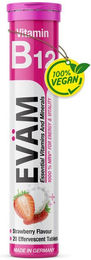 EVÄM Vitamin B12 Brausetabletten hochdosiert vegan glutenfrei laktosefrei 20 Stück – Bild 1 von 1