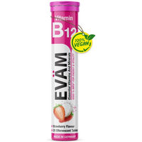 Produktbild von EVÄM Vitamin B12 Brausetabletten hochdosiert vegan glutenfrei laktosefrei 20 Stück