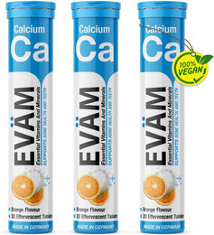 EVÄM Calcium Brausetabletten zuckerfrei vegetarisch glutenfrei laktosefrei 3er Pack – Bild 1 von 2