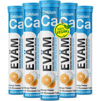 Produktbild von EVÄM Calcium Brausetabletten zuckerfrei vegetarisch glutenfrei laktosefrei 5er Pack