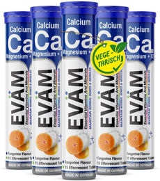 EVÄM Calcium Magnesium Vitamin D3 Brausetabletten zuckerfrei glutenfrei laktosefrei vegetarisch 5er Pack – Bild 1 von 2