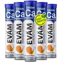 Produktbild von EVÄM Calcium Magnesium Vitamin D3 Brausetabletten zuckerfrei glutenfrei laktosefrei vegetarisch 5er Pack