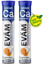 EVÄM Calcium Magnesium Vitamin D3 Brausetabletten zuckerfrei vegetarisch 2er Pack – Bild 1 von 2