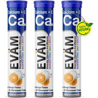 Produktbild von EVÄM Calcium + Vitamin C Brausetabletten 3er Set zuckerfrei vegetarisch glutenfrei laktosefrei
