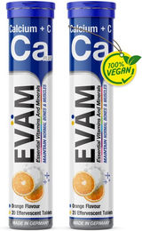 EVÄM Calcium + Vitamin C Brausetabletten vegetarisch glutenfrei laktosefrei 2 Set – Bild 1 von 2