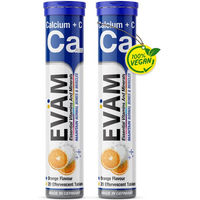 Produktbild von EVÄM Calcium + Vitamin C Brausetabletten vegetarisch glutenfrei laktosefrei 2 Set