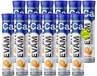 EVÄM Calcium + Vitamin C Brausetabletten zuckerfrei vegetarisch glutenfrei laktosefrei 12 Set – Bild 1 von 1