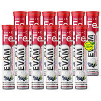 Produktbild von EVÄM Eisen Citrat und Vitamin C Brausetabletten für Erwachsene, vegan, zuckerfrei, glutenfrei und laktosefrei, 12er Pack