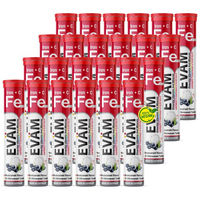 Produktbild von EVÄM Eisen Citrat und Vitamin C Brausetabletten für Erwachsene, vegan, zuckerfrei, glutenfrei und laktosefrei, 24 Stück