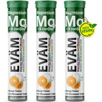 Produktbild von EVÄM Magnesium + B-Komplex Brausetabletten für Sportler, vegan, zuckerfrei, glutenfrei und laktosefrei