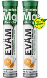 EVÄM Magnesium + B-Komplex Brausetabletten für Sportler, vegan, zuckerfrei, glutenfrei und laktosefrei, 2er Pack – Bild 1 von 2