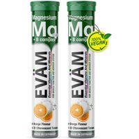 Produktbild von EVÄM Magnesium + B-Komplex Brausetabletten für Sportler, vegan, zuckerfrei, glutenfrei und laktosefrei, 2er Pack