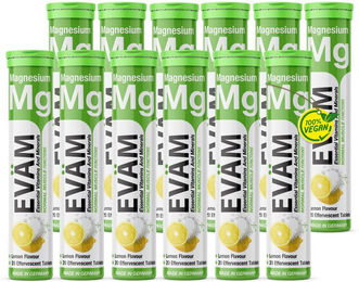 EVÄM Magnesium Brausetabletten 240 mg zuckerfrei, laktosefrei und glutenfrei für Sportler, 12er Pack – Bild 1 von 2