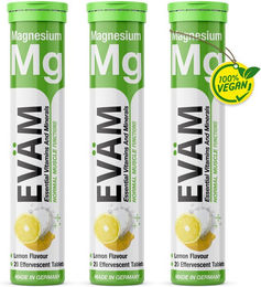 EVÄM Magnesium Brausetabletten für Sportler, zuckerfrei, laktosefrei und glutenfrei, 3er Pack – Bild 1 von 2