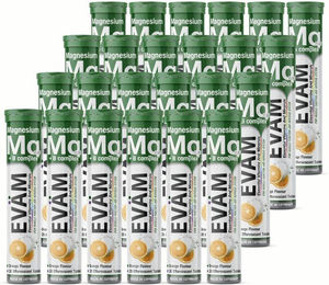 EVÄM Magnesium und Vitamin B-Komplex Brausetabletten vegan zuckerfrei glutenfrei laktosefrei für Erwachsene und Sportler 24er Pack – Bild 1 von 1