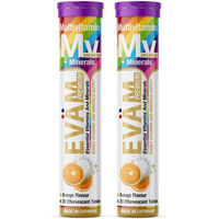 Produktbild von EVÄM Multivitamin + Mineralien Brausetabletten 2er Set vegan zuckerfrei glutenfrei laktosefrei