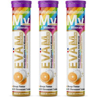 Produktbild von EVÄM Multivitamin + Mineralien Brausetabletten vegan zuckerfrei glutenfrei laktosefrei 3er Set