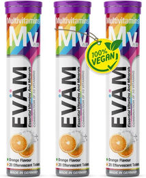 EVÄM Multivitamin Plus Brausetabletten für Erwachsene vegan zuckerfrei glutenfrei laktosefrei 60 Stück – Bild 1 von 1