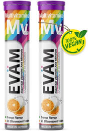 EVÄM Multivitamin Plus Brausetabletten für Erwachsene, vegan, zuckerfrei, glutenfrei und laktosefrei, 2er Set – Bild 1 von 1