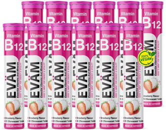 EVÄM Vitamin B12 Brausetabletten vegan glutenfrei laktosefrei 12 Stück – Bild 1 von 2