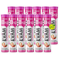 Produktbild von EVÄM Vitamin B12 Brausetabletten vegan glutenfrei laktosefrei 12 Stück