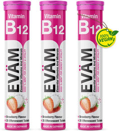 EVÄM Vitamin B12 Brausetabletten vegan glutenfrei laktosefrei für Erwachsene 60 Stück – Bild 1 von 1