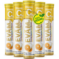 Produktbild von EVÄM Vitamin C 1000 Brausetabletten mit Ascorbinsäure, vegan, zuckerfrei, glutenfrei und laktosefrei