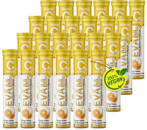 EVÄM Vitamin C 1000 Brausetabletten mit Ascorbinsäure, vegan, zuckerfrei, glutenfrei und laktosefrei, 24 Stück – Bild 1 von 2